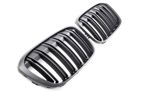 РЕШЕТКА BMW X1 F48 ДВОЙНО ПЛОСКА ЧЕРНА МАТОВА