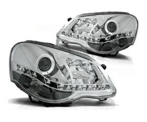 VW Polo 9N3 CHROM DAYLIGHT фарове