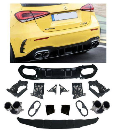 МЕРЦЕДЕС W177 ДИФУЗЬОР С ХРОМИРАН ВЪНШЕН ВИД AMG