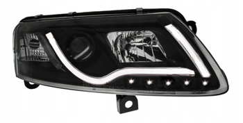 AUDI A6 C6 Черни тръбни LED фарове