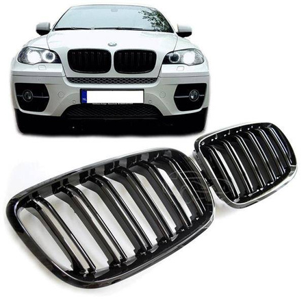 РЕШЕТКА (БЪБРЕК) BMW E70 E71 DOUBLE M LOOK GLOSS BL.