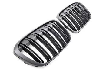 РЕШЕТКА BMW X1 F48 ДВОЙНО ПЛОСКА ЧЕРНА МАТОВА