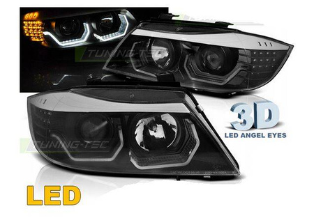 Bmw E90 E91 05-08 3d доведе черни пръстени светлини