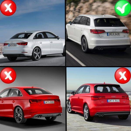 ДИФУЗЬОР AUDI A3 12-16 SPT / ШАПКА ИЗГЛЕЖДА RS3 НАКРАЙНИЦИ