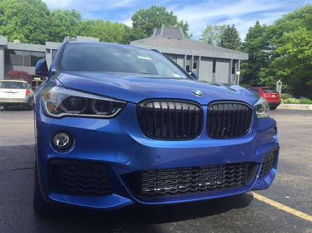 РЕШЕТКА BMW X1 F48 ДВОЙНО ПЛОСКА ЧЕРНА МАТОВА