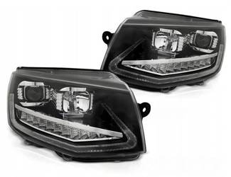 Vw T6 15- черна тръба led drl dts фарове