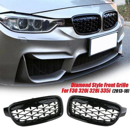 РЕШЕТКА (БЪБРЕК) BMW F30/F31 DIAMEND LOOK BLACK