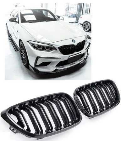 РЕШЕТКА (БЪБРЕК) BMW F22 F23 ЧЕРНА ГЛАНЦОВА M2