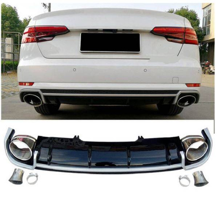 ЗАДЕН ДИФУЗЬОР AUDI A4 B9 15-19 LOOK RS4 STYLE